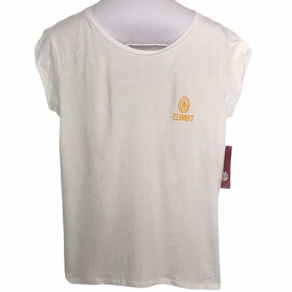 Element Graffiti Logo Tee White Yellow Small - Picture 1 of 6